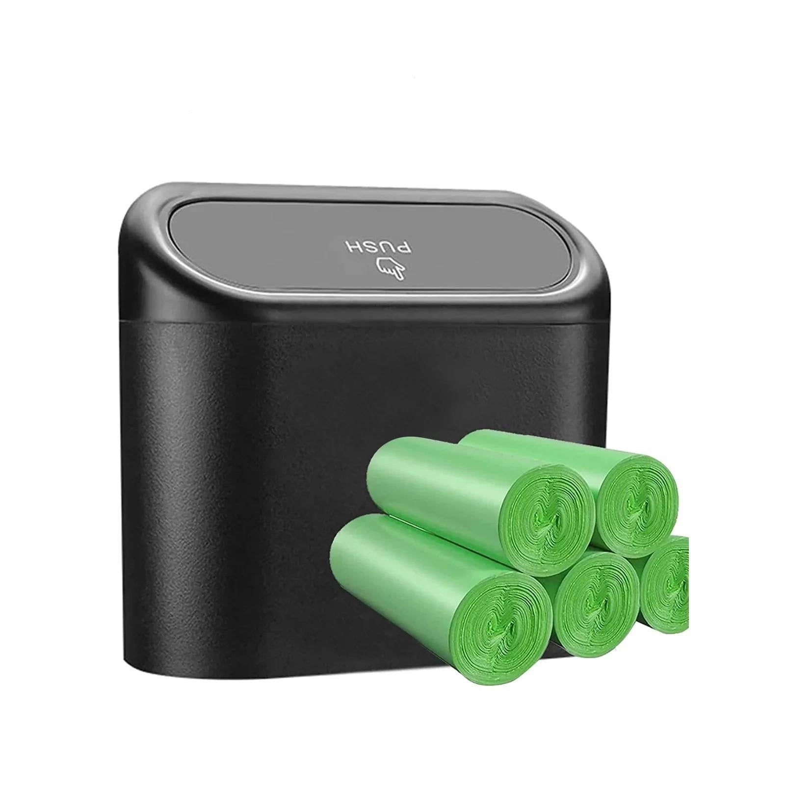 TESEVO Car Trash Can with 8 Rolls of Garbage Bags for Model 3/Y/S/X-TESEVO