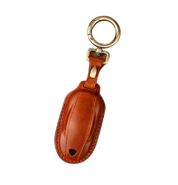 TESEVO Keychain Cover for Model 3 Handmade Leather-TESEVO