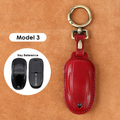 TESEVO Keychain Cover for Model 3 Handmade Leather-TESEVO