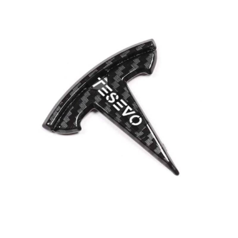 TESEVO Carbon Fiber Steering Wheel Logo Cover for Model 3/Y-TESEVO