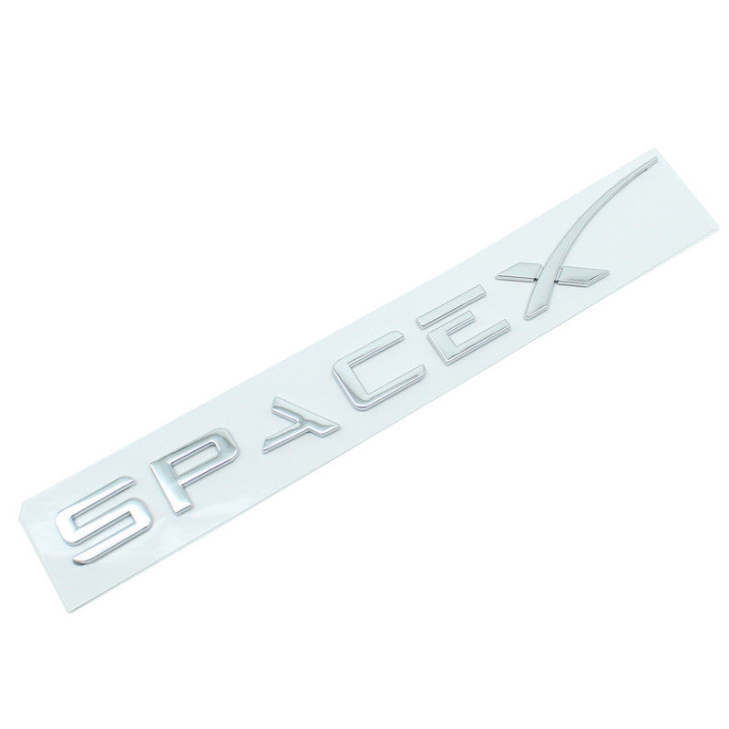 TESEVO 3D Metal Letters SpaceX Rear Trunk Sticker for Tesla Model 3/Y/S/X - Tesevo