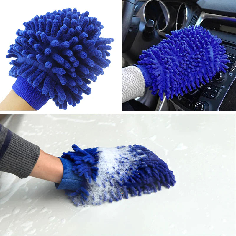 TESEVO 2Pcs Premium Chenille Car Wash Gloves Coral velvet for Tesla - Tesevo