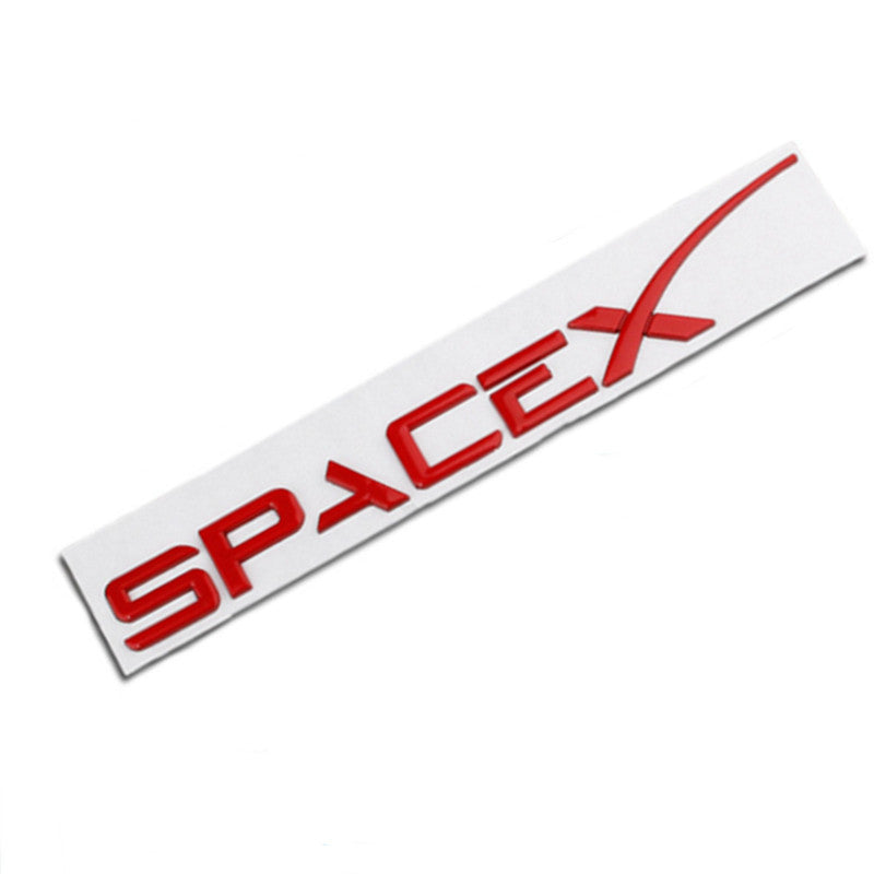 TESEVO 3D Metal Letters SpaceX Rear Trunk Sticker for Tesla Model 3/Y/S/X - Tesevo