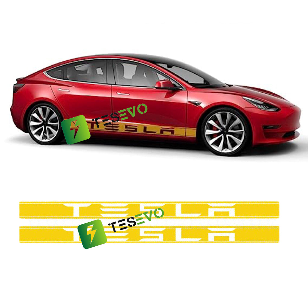 TESEVO Car Door Side Skirt Sticker for Tesla Model S/3/X/Y (2pcs) - Tesevo