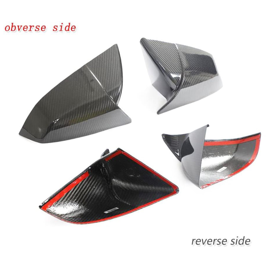 TESEVO Real Carbon Fiber Mirror Caps Bullhorn Style for Model S - Tesevo