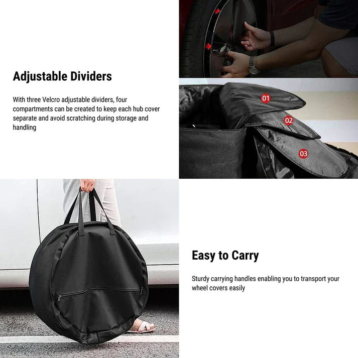 TESEVO Wheel Cover Storage Hub Cap Storage Bag for 2017-2023 Model 3 Model Y 18¡± 19¡± Wheel Cover - Tesevo