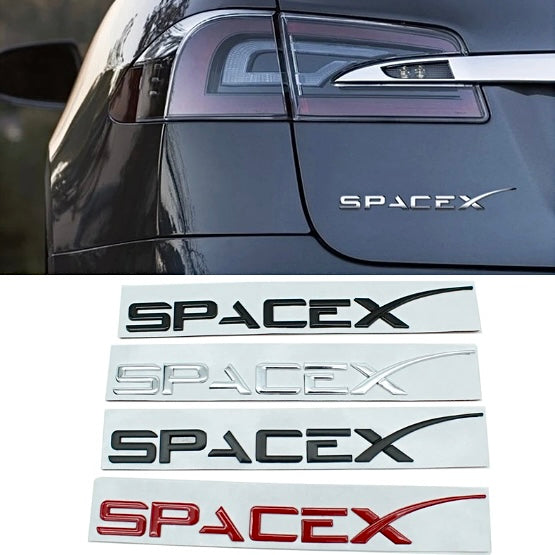 TESEVO 3D Metal Letters SpaceX Rear Trunk Sticker for Tesla Model 3/Y/S/X - Tesevo