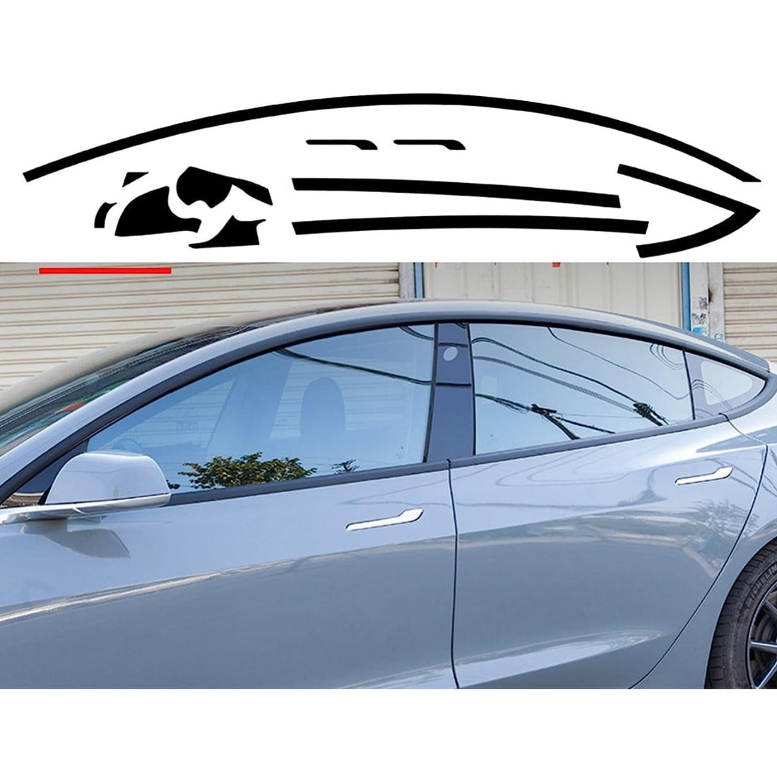 TESEVO Window Frame Sticker for Tesla Model 3 2017-2023.10 - Tesevo