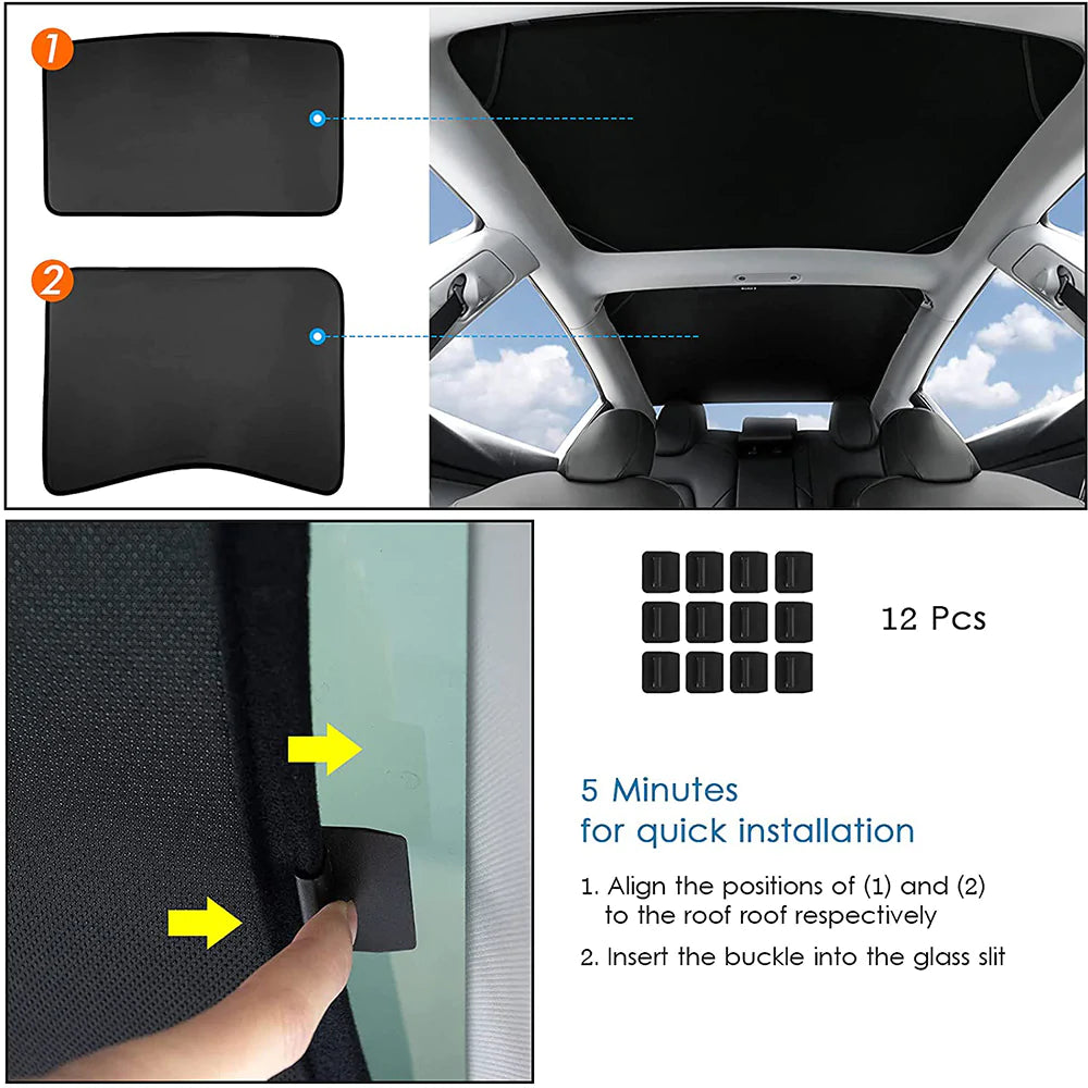 TESEVO Ice Crystal Nano Roof Sunshade for Model 3-TESEVO