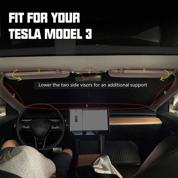 TESEVO Front Windshield Sunshade for Tesla Model 3/Y-TESEVO