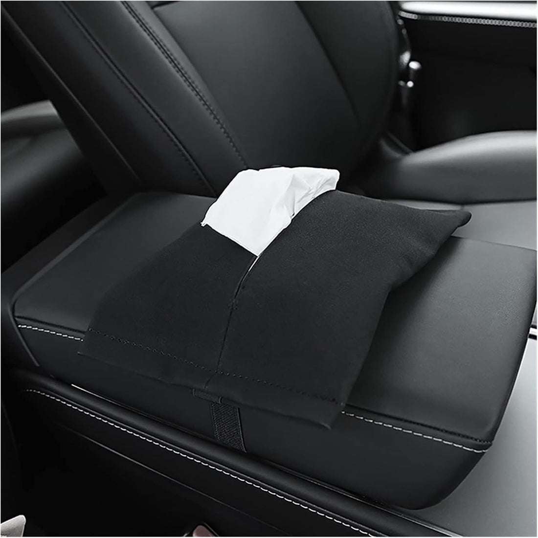 TESEVO Alcantara Hidden Tissue Box for Tesla Model 3/Y