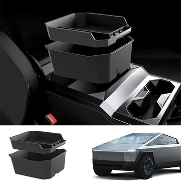 Armrest Storage Box Double Layer for Cybertruck