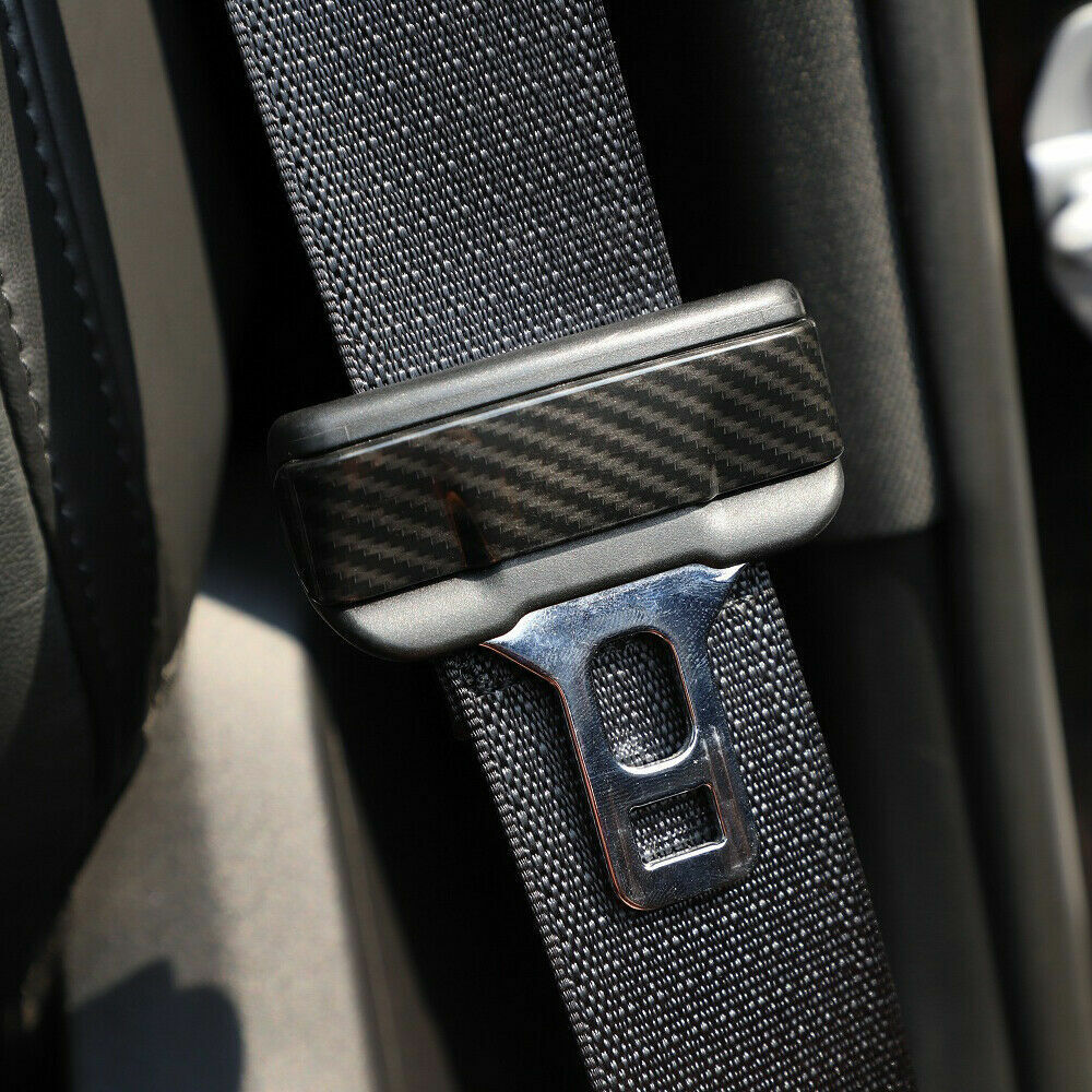 TESEVO Carbon Fiber Seat Belt Buckle Cover Trim for Model 3/Y