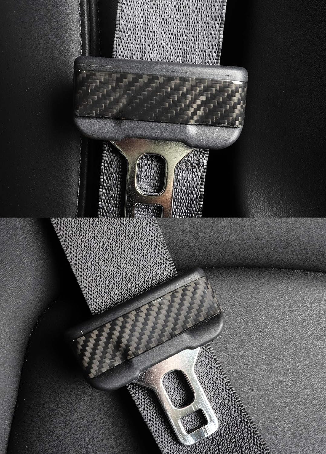 TESEVO Carbon Fiber Seat Belt Buckle Cover Trim for Model 3/Y