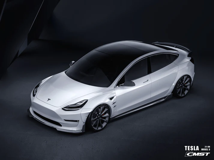 TESEVO Carbon Fiber E-Style Side Skirts for Model 3 - Tesevo