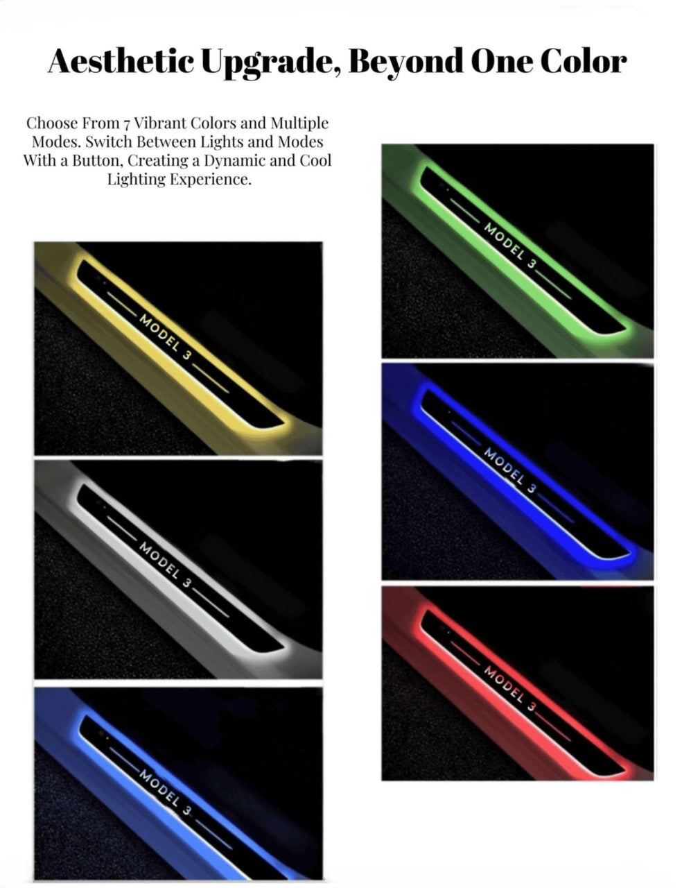 TESEVO Led Welcome Pedal Door Sill Protector for Model 3/Y/S/X 2017-Present - Tesevo