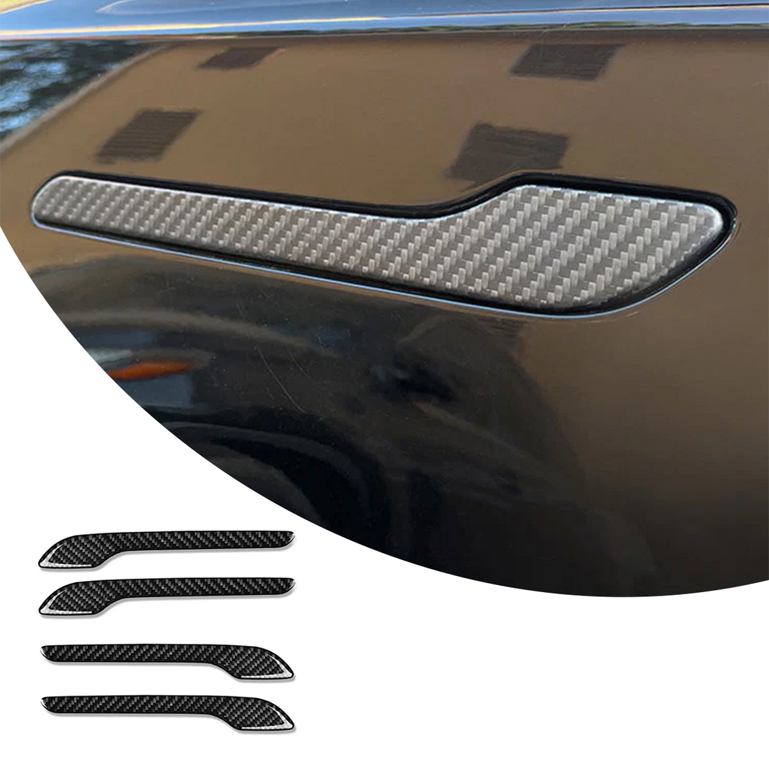 TESEVO Carbon Fiber Door Handle Cover for Tesla Model 3/Y-TESEVO