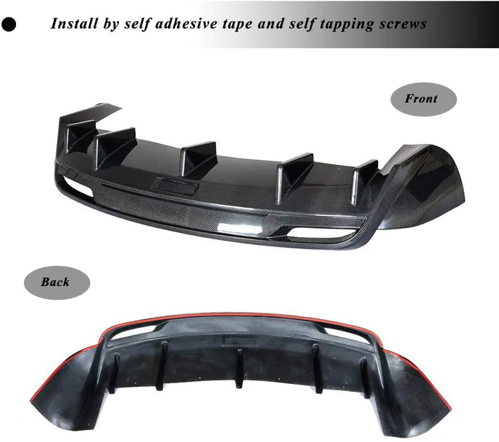 TESEVO Real Carbon Fiber Spoiler Rear Bumper Diffuser for Model X - Tesevo