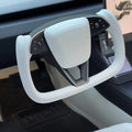 Tesevo Yoke Plaid Steering Wheel for Model 3 Highland¡¾White Leather¡¿ - Tesevo