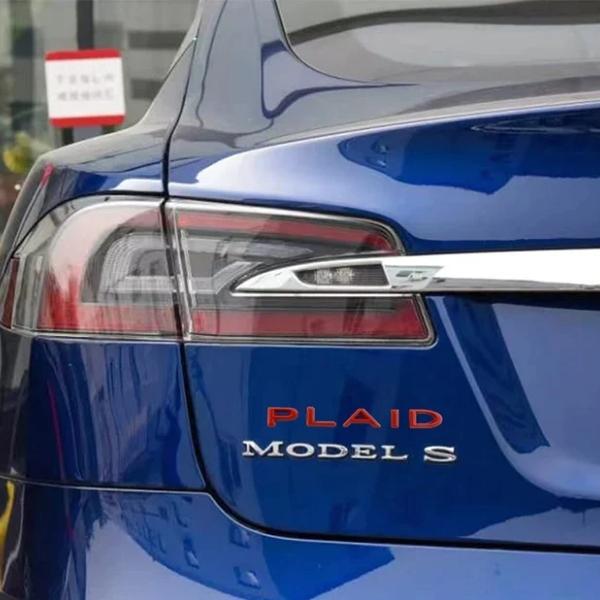 TESEVO Plaid Trunk Logo Sticker for Tesla Model 3/Y/X/S-TESEVO