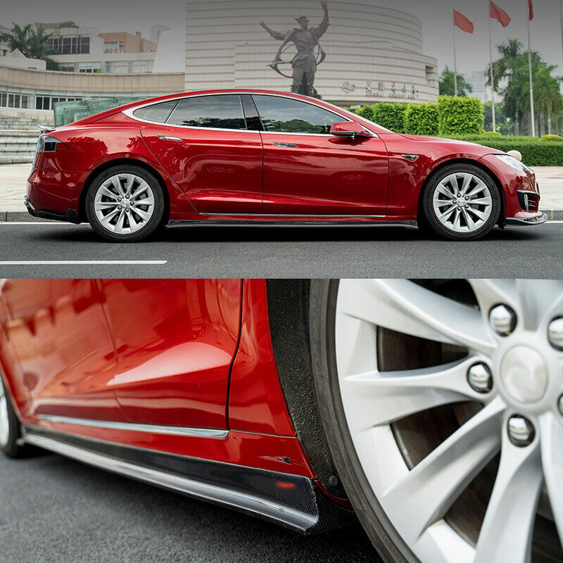 TESEVO Real Carbon Fiber REVOZPORT-Style Side Skirts for Model S