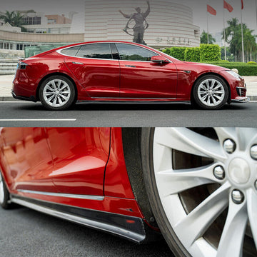 TESEVO Real Carbon Fiber REVOZPORT-Style Side Skirts for Model S