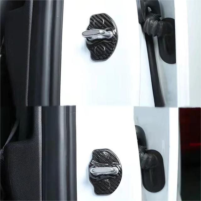 TESEVO Real Carbon Fiber Door Lock Cover for Model 3/Y-TESEVO