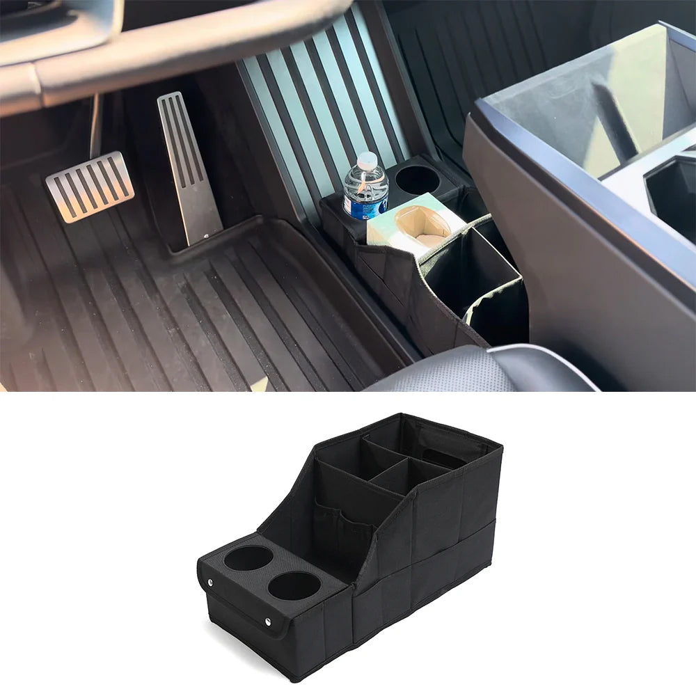 Storage Bag Lower Center Console Organizer With Cup Holder for Cybertruck