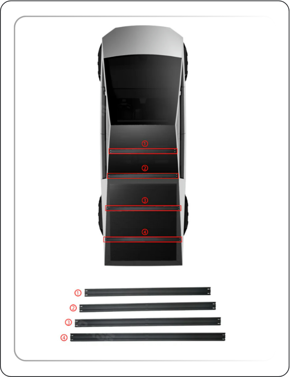 Tesevo Crossbar Roof Rack for Cybertruck - Tesevo