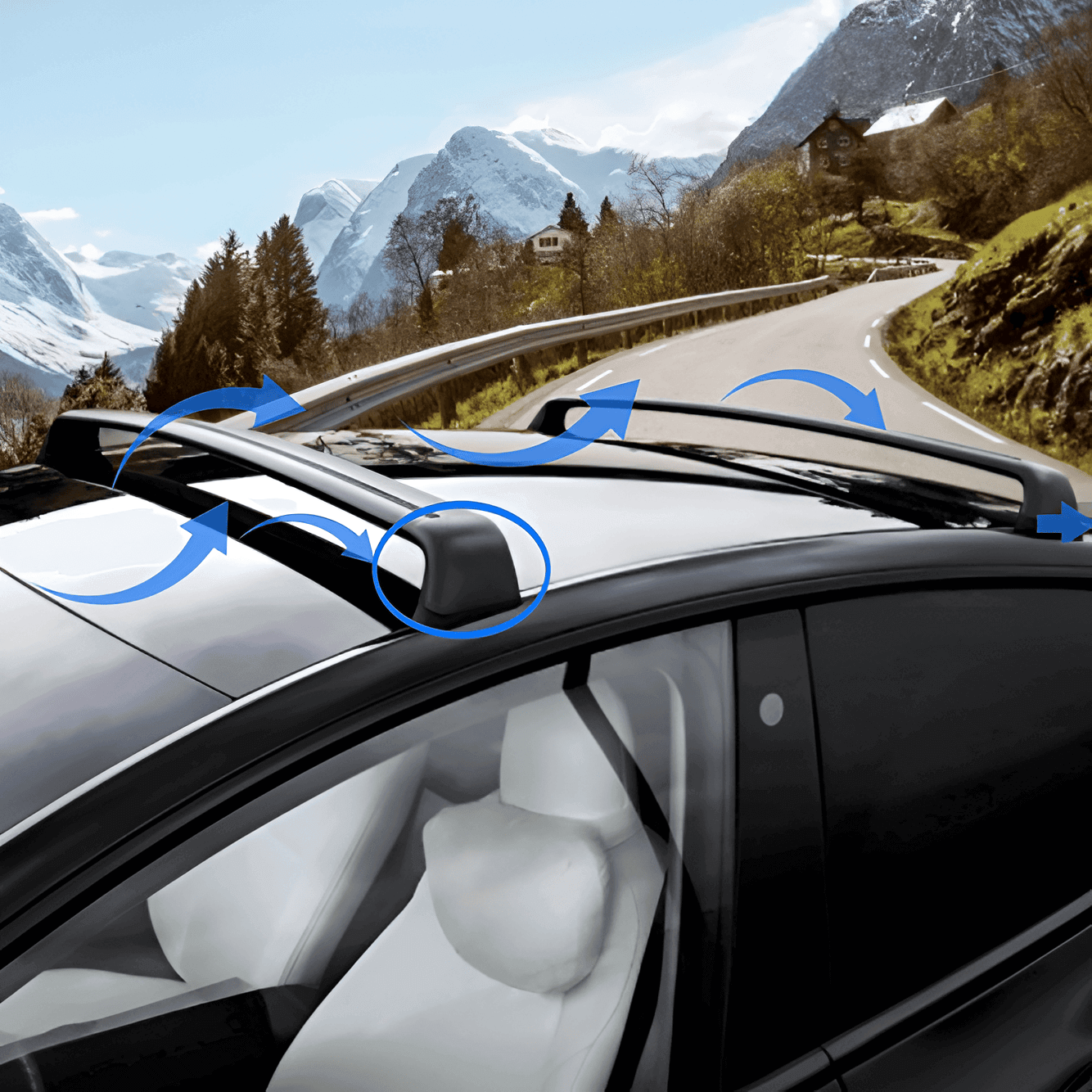 TESEVO Aluminum Lockable Roof Rack for Tesla Model 3/Y