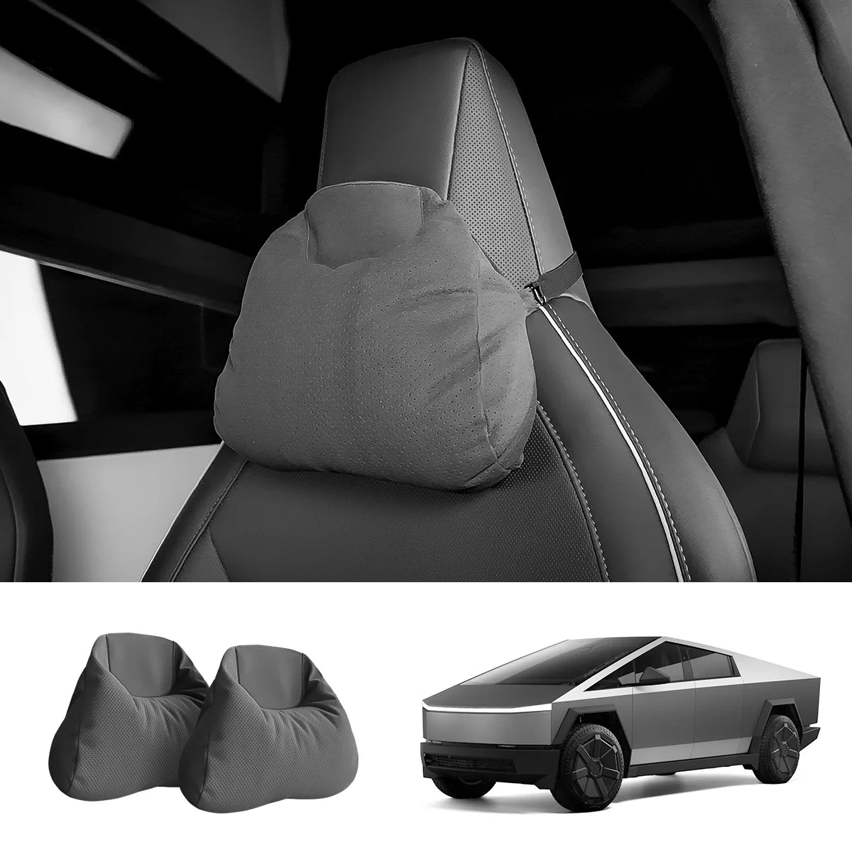 Alcantara Neck Support Pillow for Cybertruck (2 Pcs) - Tesevo