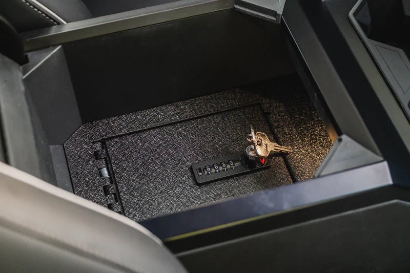 Anti - Theft Center Console Safe Lockbox for Cybertruck - Tesevo