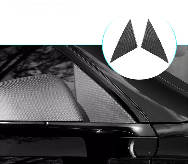 Real Dry Carbon Fiber A - Pillar Accent Overlays for Model 3 / Y - Tesevo