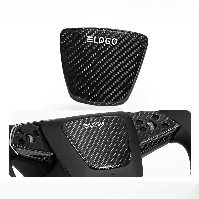 Real Dry Carbon Fiber Airbag Trim Cover for New Model Y & Model 3 Highland - Tesevo