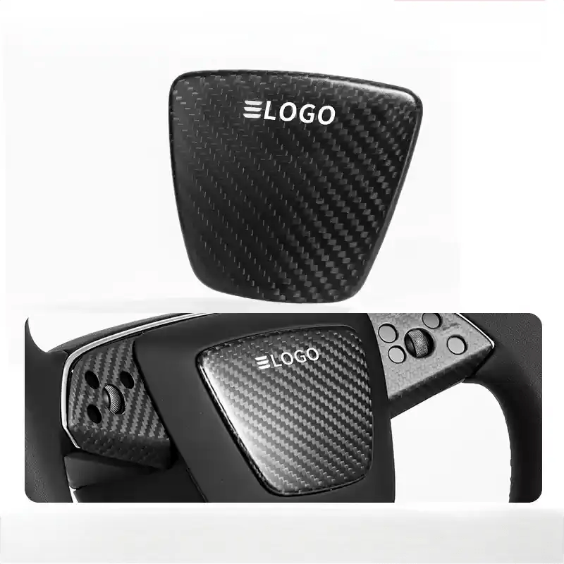 Real Dry Carbon Fiber Airbag Trim Cover for New Model Y & Model 3 Highland - Tesevo