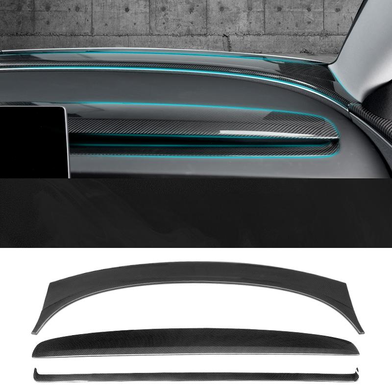 Real Dry Carbon Fiber Dashboard Cover Overlay for Model 3 Highland & Model Y Juniper - Tesevo