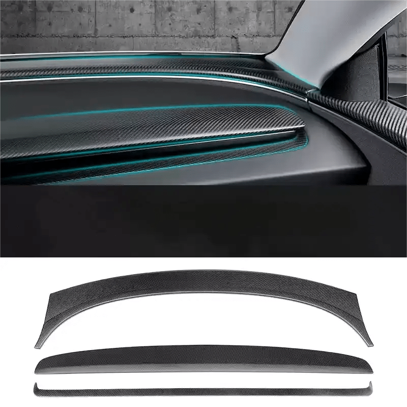 Real Dry Carbon Fiber Dashboard Cover Overlay for Model 3 Highland & Model Y Juniper - Tesevo