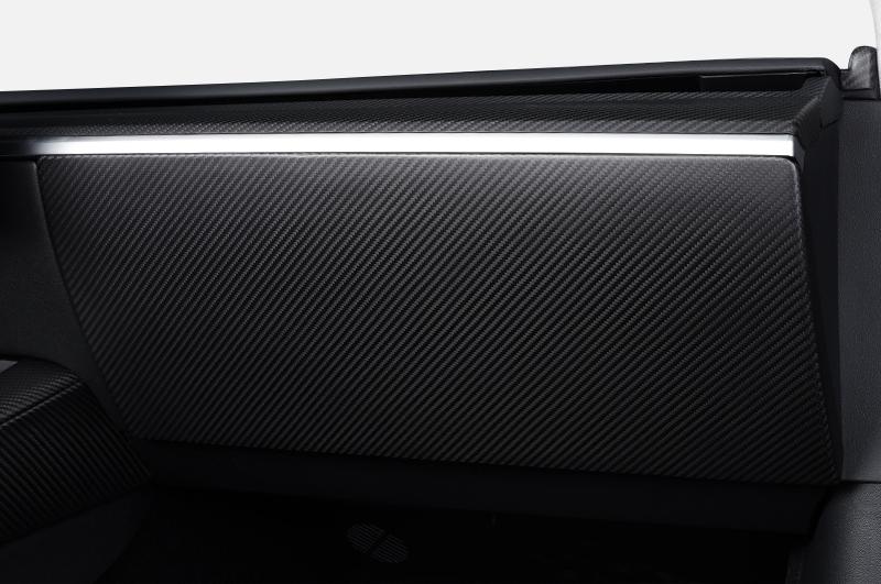 Real Dry Carbon Fiber Glove Box Cover Overlay for Model Y / 3 - Tesevo