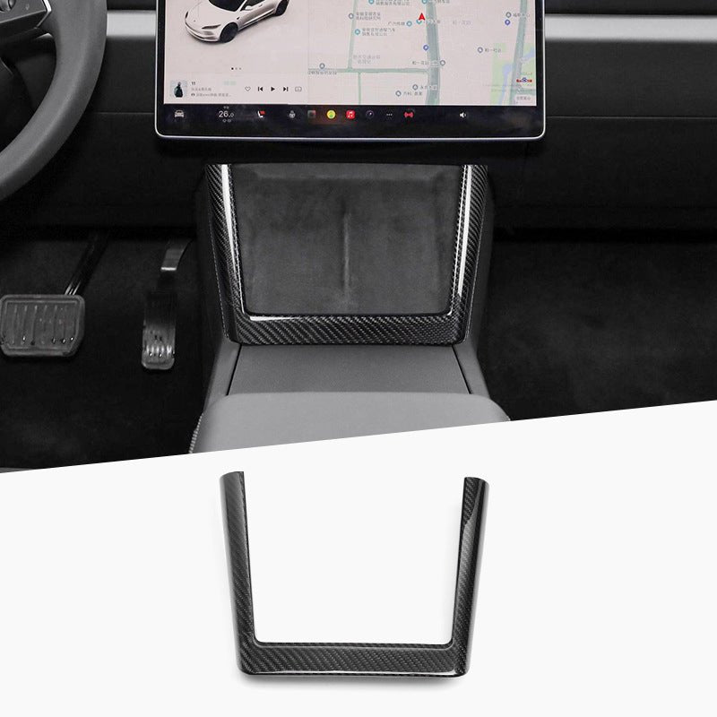 Real Dry Carbon Fiber Wireless Charging Frame for New Model Y & Model 3 Highland - Tesevo