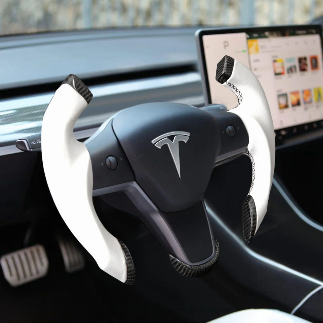 Tesevo Roadster Steering Wheel for Tesla Model 3/Y¡¾Airplane wheel¡¿ - Tesevo