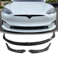 TESEVO Front Lip Spoiler for Tesla Model S 2022-2024 Real Carbon Fiber - Tesevo