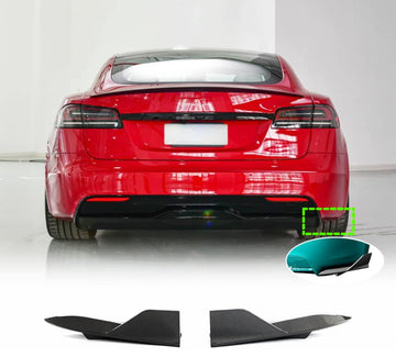 TESEVO Real Carbon  Rear Diffuser Corner Wrap Lip Spoiler for Model S Plaid - Tesevo