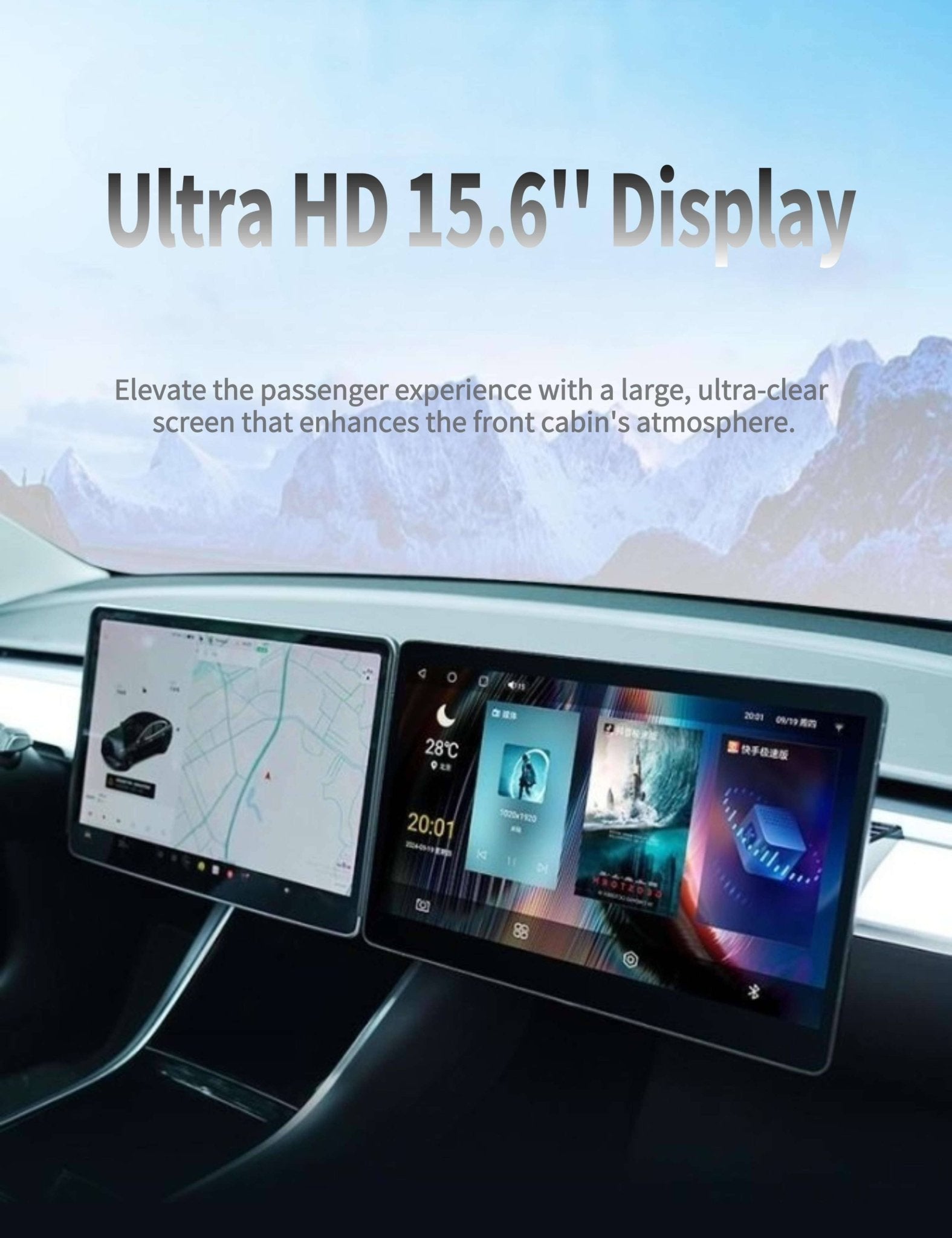 Tesevo 15.6" Entertainment Screen for Model Y - Tesevo