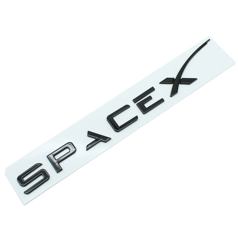 TESEVO 3D Metal Letters SpaceX Rear Trunk Sticker for Tesla Model 3/Y/S/X - Tesevo