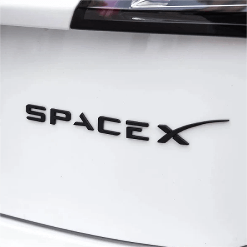 TESEVO 3D Metal Letters SpaceX Rear Trunk Sticker for Tesla Model 3/Y/S/X - Tesevo