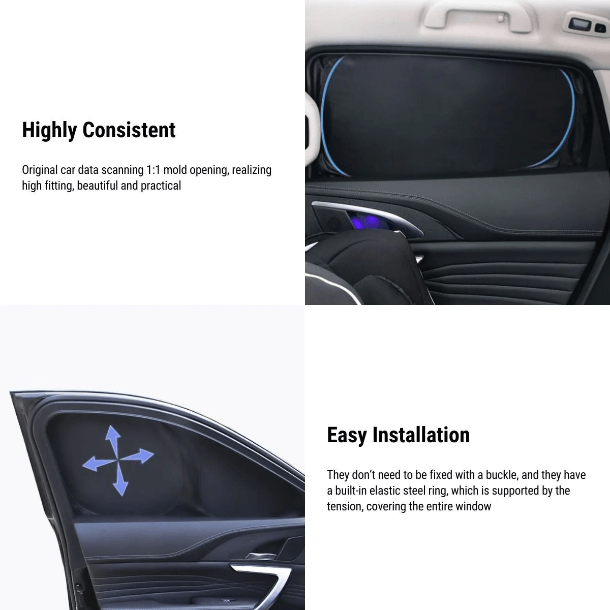 TESEVO 8Pcs Set Window Sunshade Covers for Model S - Tesevo