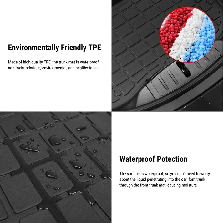 TESEVO All Weather TPE Front/Rear Trunk Mat for Model 3 - Tesevo