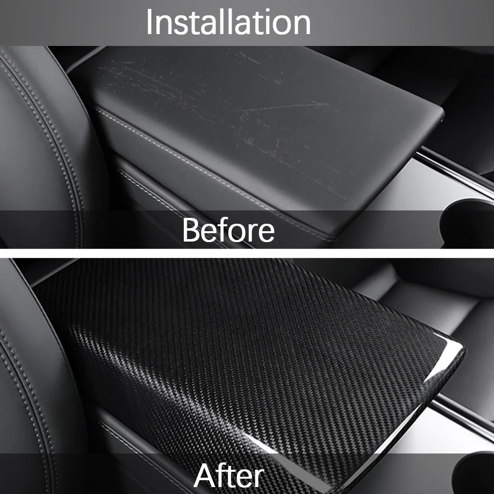 TESEVO Armrest Cover - Carbon Fiber Interior Mods for Model 3/Y - Tesevo