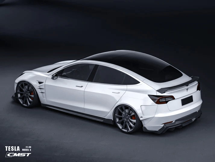 TESEVO Carbon Fiber E - Style Side Skirts for Model 3 - Tesevo