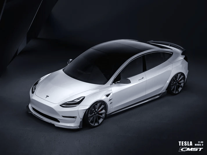 TESEVO Carbon Fiber E - Style Side Skirts for Model 3 - Tesevo